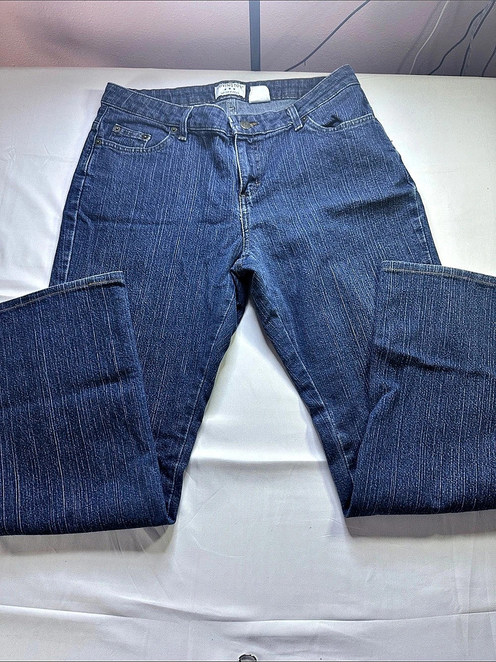 Covington Petite Stretch Boot Cut Jeans in Blue Size 12P